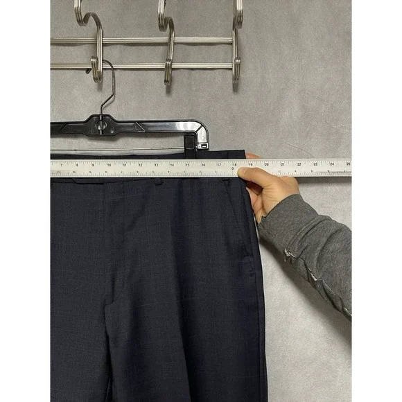 Ralph Lauren Suit Men 42R Blue Windowpane Plaid 2B Wool Academia W36X31L Luxury - Picture 10 of 16